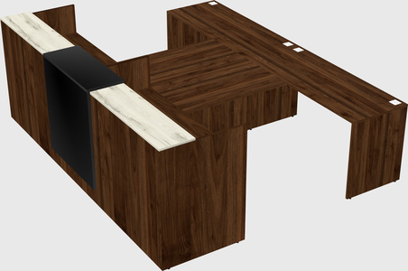 Shared u-shaped reception desks