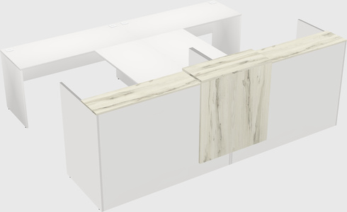 Shared u-shaped reception desks