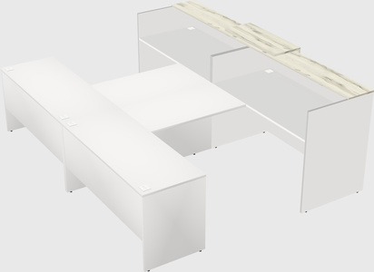 Shared u-shaped reception desks