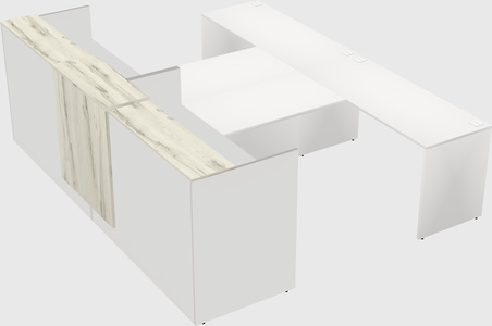 Shared u-shaped reception desks