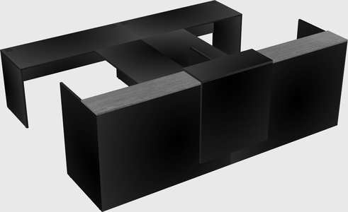 Shared u-shaped reception desks