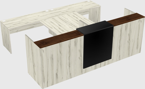Shared u-shaped reception desks