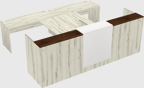 Shared u-shaped reception desks