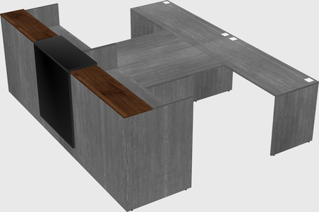 Shared u-shaped reception desks