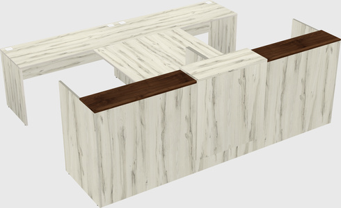 Shared u-shaped reception desks
