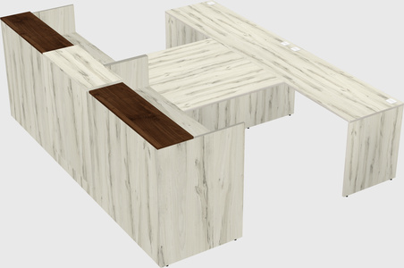 Shared u-shaped reception desks