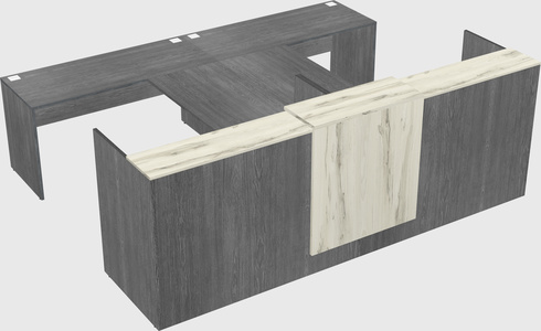 Shared u-shaped reception desks