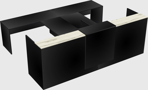 Shared u-shaped reception desks