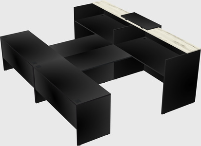 Shared u-shaped reception desks