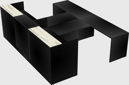 Shared u-shaped reception desks