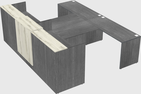 Shared u-shaped reception desks