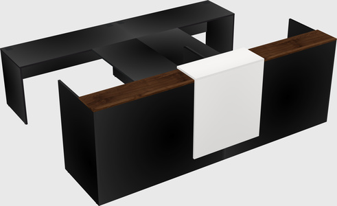Shared u-shaped reception desks