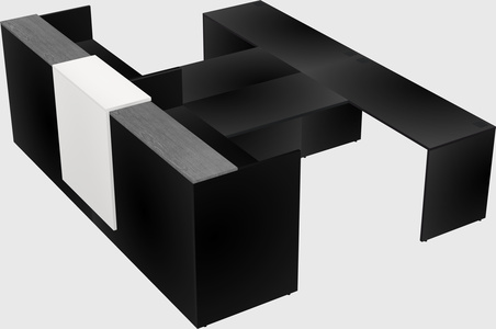 Shared u-shaped reception desks
