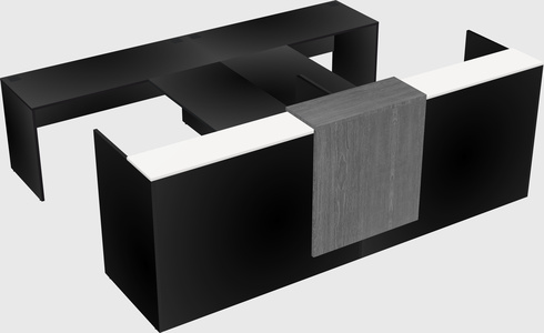 Shared u-shaped reception desks