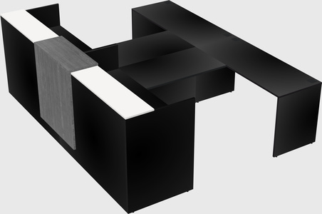 Shared u-shaped reception desks