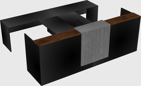 Shared u-shaped reception desks