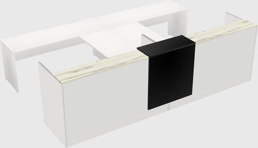 Shared u-shaped reception desks