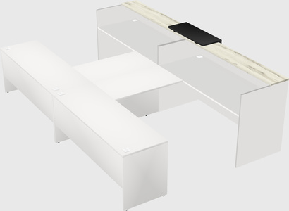Shared u-shaped reception desks