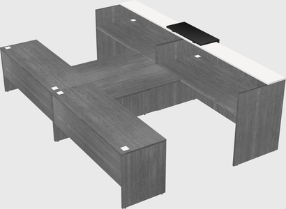 Shared u-shaped reception desks