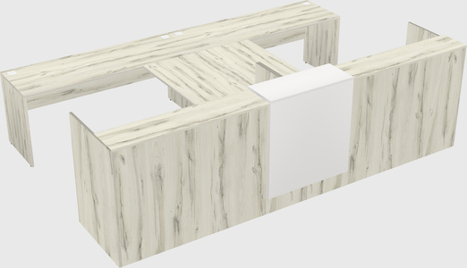 Shared u-shaped reception desks