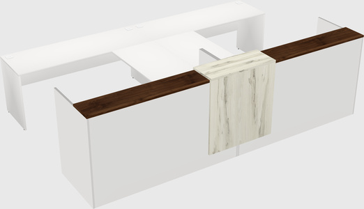 Shared u-shaped reception desks