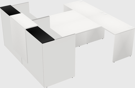 Shared u-shaped reception desks