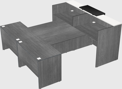 Shared u-shaped reception desks