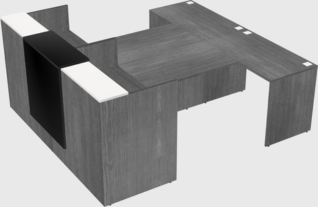 Shared u-shaped reception desks