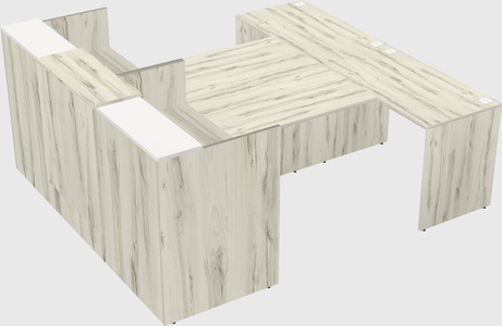 Shared u-shaped reception desks