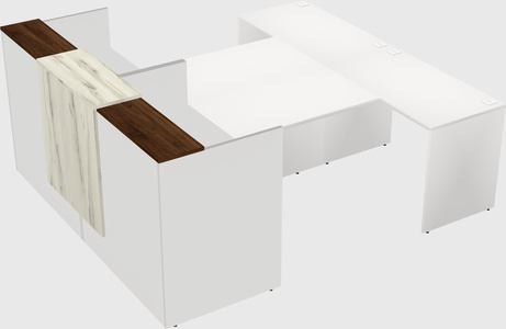Shared u-shaped reception desks