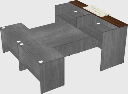 Shared u-shaped reception desks