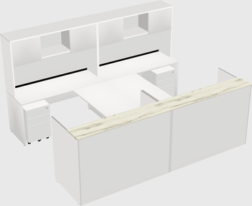 Shared u-shaped reception desks