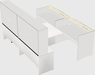 Shared u-shaped reception desks