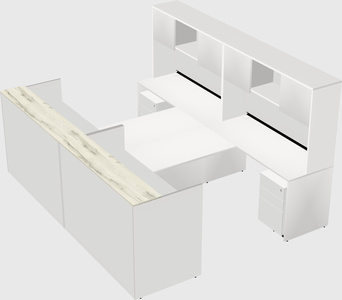 Shared u-shaped reception desks