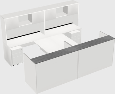Shared u-shaped reception desks