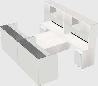 Shared u-shaped reception desks