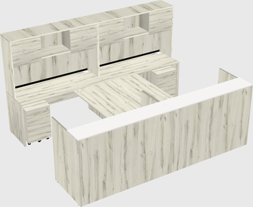 Shared u-shaped reception desks