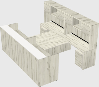 Shared u-shaped reception desks