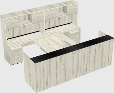 Shared u-shaped reception desks