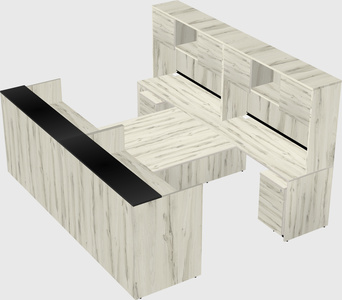Shared u-shaped reception desks