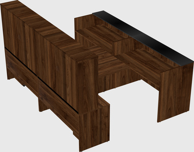 Shared u-shaped reception desks