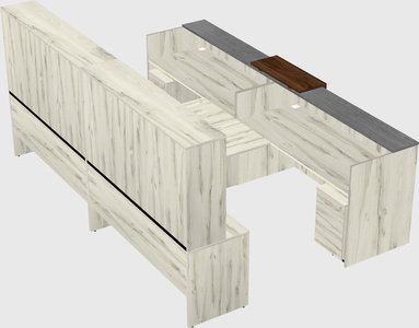 Shared u-shaped reception desks