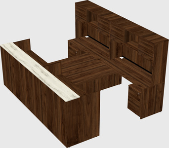 Shared u-shaped reception desks