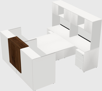 Shared u-shaped reception desks