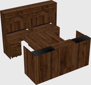 Shared u-shaped reception desks