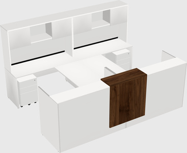 Shared u-shaped reception desks