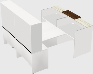 Shared u-shaped reception desks