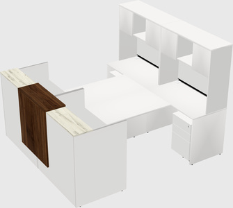 Shared u-shaped reception desks