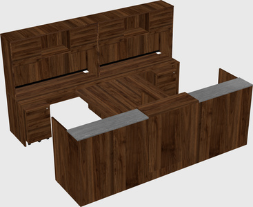Shared u-shaped reception desks