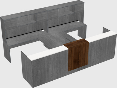 Shared u-shaped reception desks
